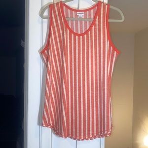 EUC LLR tank top. 2XL. Coral vertical stripes.